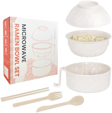 Microwave Ramen Cooker, Ramen Bowl Set, Noodle Bowl by RORBAM