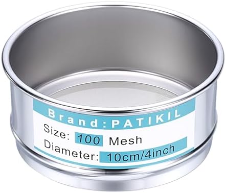 PATIKIL 100 Mesh Lab Sieve, 3.9" Diameter Sifting Screen 304 Stainless Steel by PATIKIL