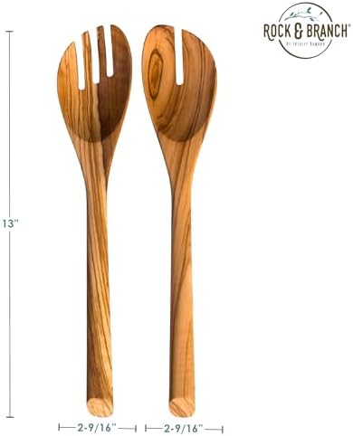 Rock & Branch Olive Wood Salad Serving Utensils, Pasta and More - Image 7
