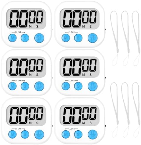 ZILLEEN Classroom Timer for Kids Teachers 6 Pack Digital Timers White by ZILLEEN