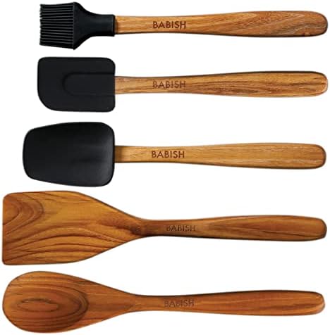 Babish 11 Piece Essential Teak Wood, and Stainless Steel Tool Set - Image 4