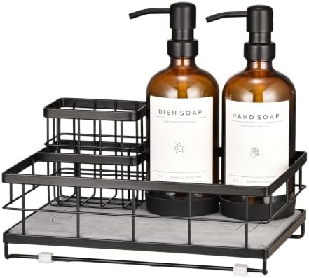Kitchen Soap Dispenser Set, 2 Glass Dish Soap Dispensers by ORCHID+HOME