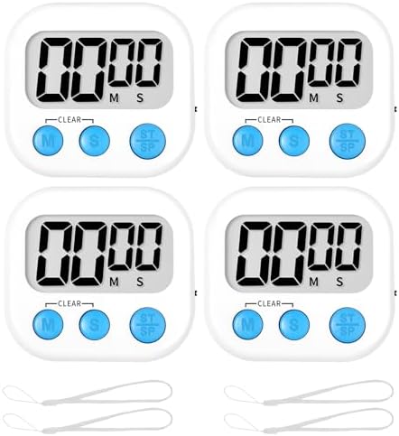 ZILLEEN Classroom Timer for Kids Teachers 4 Pack Digital Timers White by ZILLEEN