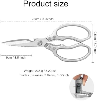Kitchen Scissors Heavy Duty Stainless Steel Kitchen Shears Sharp Food Cooking - Image 2