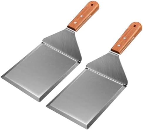 2 Pack Extra Wide Metal Spatula – Stainless Steel Griddle & Grill Turner by Unknown