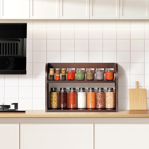 ROMGUAR CRAFT 2 Tier Bamboo Spice Rack, Countertop or Wall Mounting - Image 6