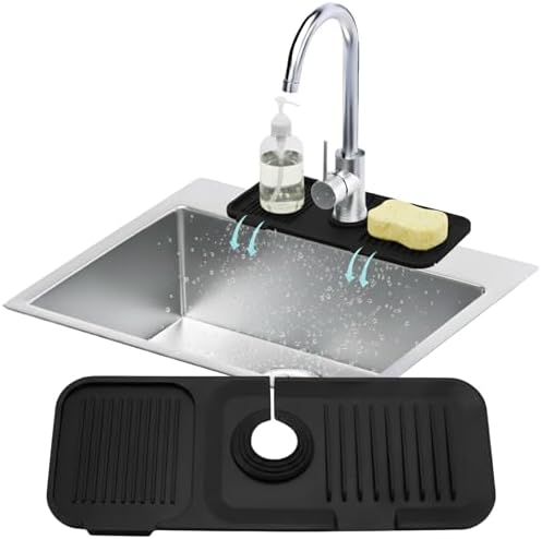 14.6” Silicone Faucet Mat For Kitchen Sink, Kitchen Sink Splash Guard Behind by LindasEssentials