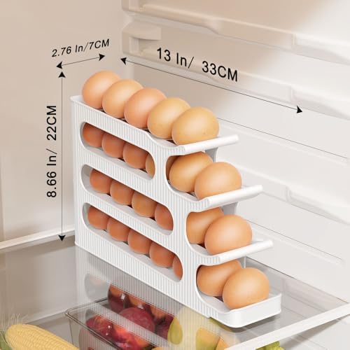 Sotfamily Egg Holder for Fridge, 4 Tiers, Egg Roller for Eggs 24 Count - Image 5