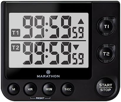 MARATHON Dual Digital Timer, 100-Hour Count Up/Down, Large Display by Marathon