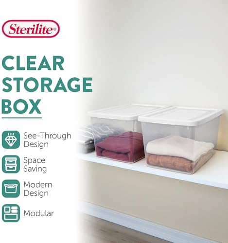 Sterilite Storage Box, Stackable Clear Plastic Bins, 20 Quart - Image 3