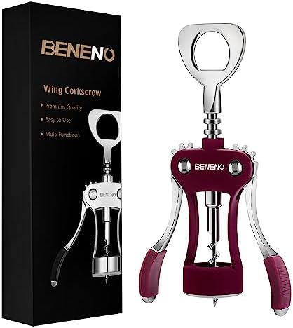 Beneno Wine Opener, Premium Wing Corkscrew Wine Bottle Opener by Beneno