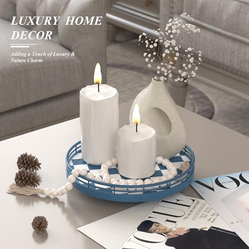 Blue and White Checkerboard Lazy Susan - Image 2