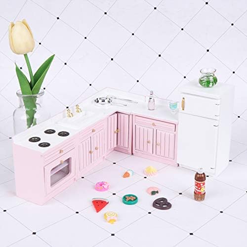 1:12 Scale Dollhouse Kitchen Furniture Set, Doll House Kitchen Accessories - Image 5