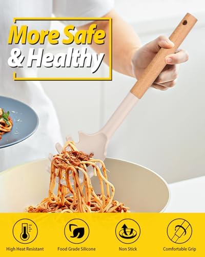 BUNDLEPRO Silicone Soup Ladle and Pasta Spoon Set - Image 3