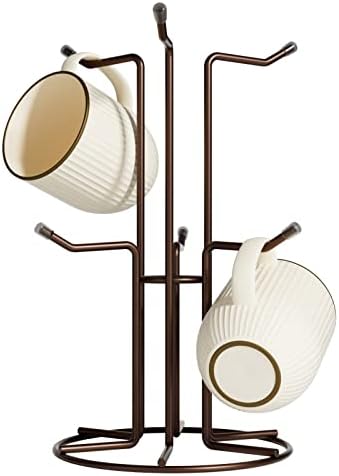 HULISEN Mug Tree for Large Cups, 6 Hook Countertop Coffee Mug Holder by HULISEN