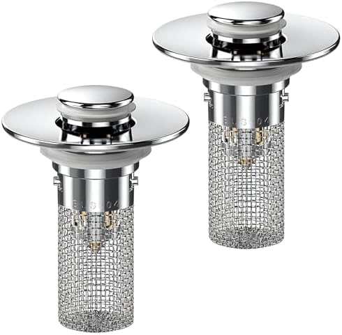 2PCS Bathroom Sink Stopper Hair Catcher, Pop Up Sink Drain Stopper by Unknown