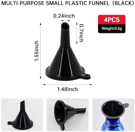 Mini Funnel 4-Pack for Lab Bottles, Sand Art, Essential Oil, Recreational - Image 2