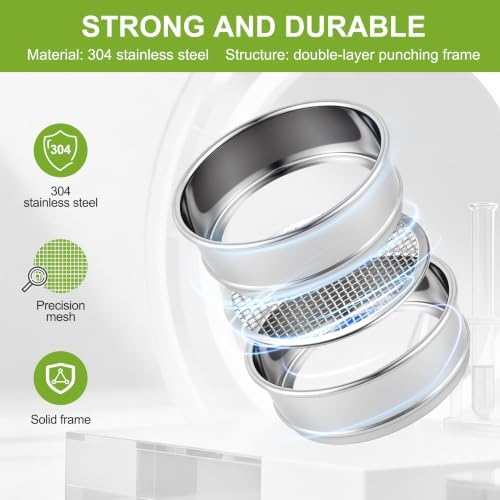 304 Stainless Steel Wire Cloth Lab Sieves, 10 Mesh Test Sieve - Image 4