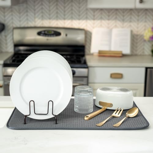 S&T INC. Dish Drying Mat, Charcoal Grey - Image 4