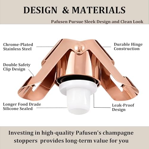 Champagne Stoppers for Bottles, Pafusen Champagne Sealer Stopper, Stainless - Image 4