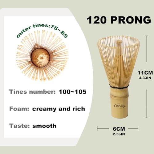 Premium Bamboo Matcha Whisk 120-Prong – Matcha preparation - Image 4