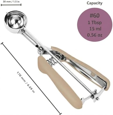 #60 Cookie Scoop, 1 Tbsp/ 15 ml / 0.5 oz Cookie Scoops - Image 5