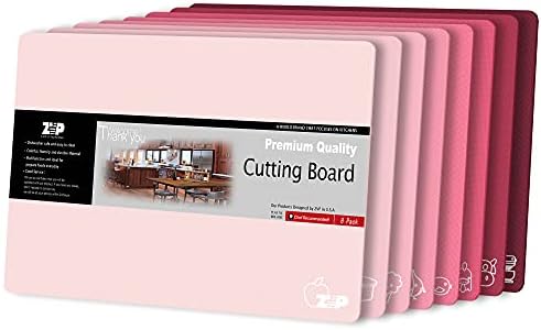 ZVP Plastic Cutting Boards for Kitchen, Flexible Cutting Mats, Gradient Pink by ZVP
