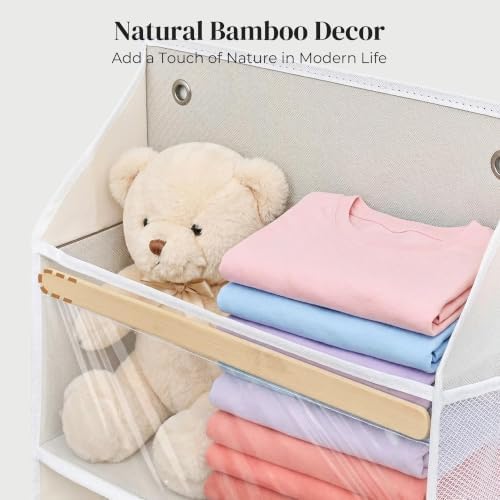 Eco-Bamboo Slim Over The Door Organizer, Narrow 5-Tier Storage, 2 Pack - Image 5
