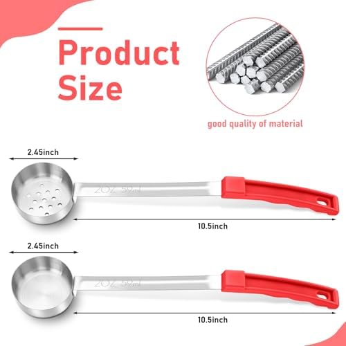 Teenyyou 8 Pcs Portion Control Serving Spoons Portion Scoops Cups Solid and - Image 2