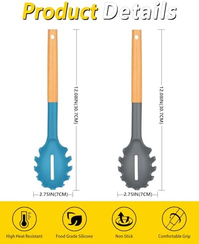 Silicone Pasta Fork, Pasta Spoon Server - Image 2
