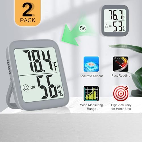 Antonki 2 Pack Room Thermometer Indoor Hygrometer - Image 6