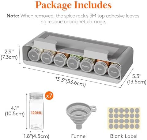 Lifewit Under Cabinet Spice Rack, Seasoning Organizer - Image 2