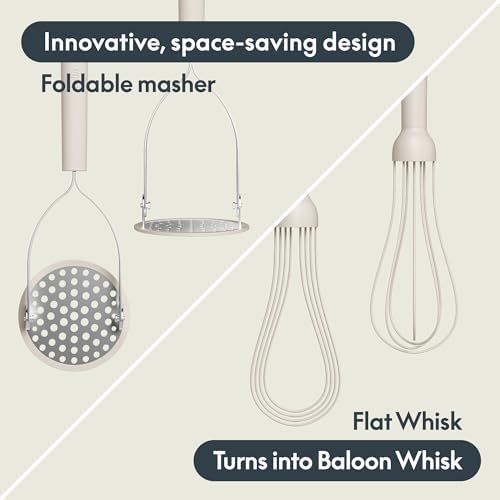 bella 2 Piece Fold Flat, Non-toxic Nonslip Masher and Whisk - Image 2
