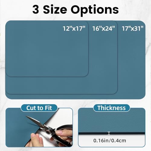 PoYang 24x16 Inch Coffee Mat, Large Dish Drying Mat, Sea Blue - Image 3