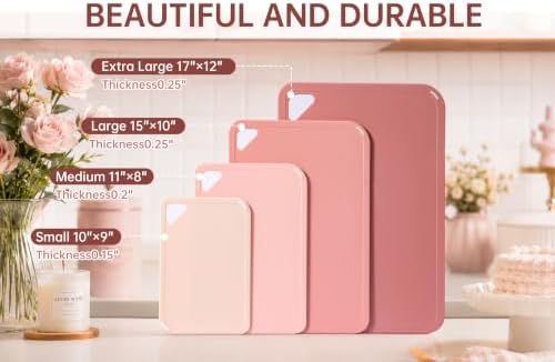 THETCHRY Plastic Cutting Board, Extra Large Pink Cutting Board - Image 5