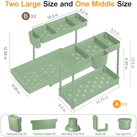 Sevenblue 3-Pack 2-Tier L-Shaped Under Sink Organizers - Image 6