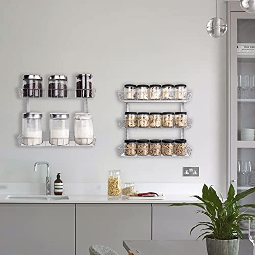 SWOMMOLY Wall Mount Spice Rack Organizer, 6-Tier Adjustable Dual-Use Shelf - Image 5