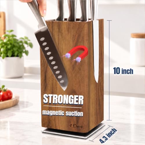 Dmore magnetic knife block without knives 360° rotatable knife holder stand - Image 4