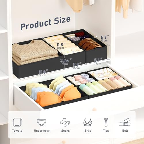 DIMJ Drawer Organizer Clothes, Foldable Closet Organizers and Storage, Fabric - Image 2