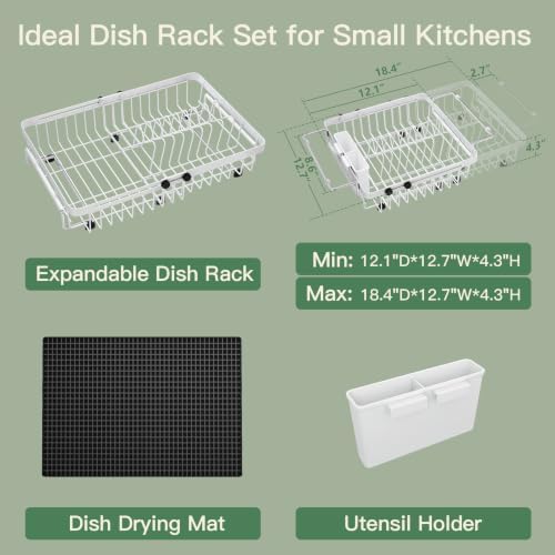 MAJALiS White Expandable Dish Drying Rack Over Sink - Image 2
