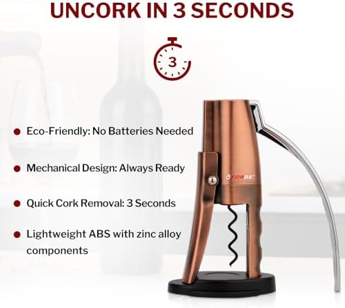 Forge Quality Compact Vertical Lever Corkscrew Wine Opener - Image 3
