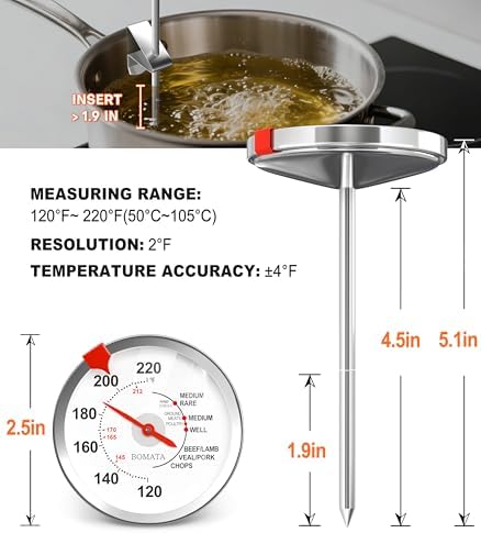 BOMATA 2 Pack Meat Thermometer Oven Safe, Leave in Probe Food Thermometer - Image 5