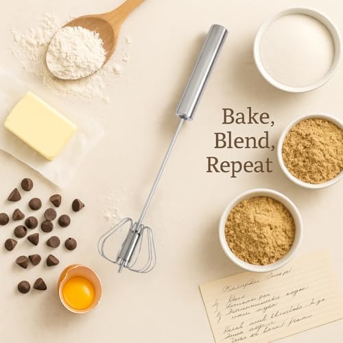 Mrs. Anderson’s Baking Rotary Whisk Hand Blender, Stainless Steel, 10.25-inches - Image 2