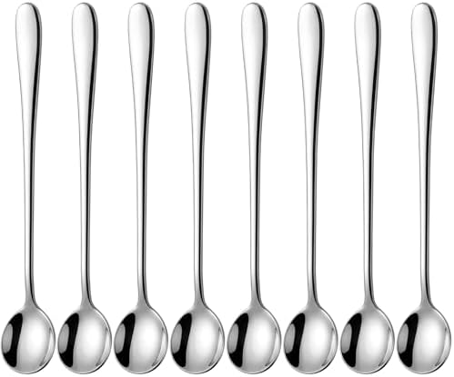 Long Handle Iced Tea Spoons, 7.9" 18/10 Stainless Steel Cocktail Stirring Spoons by dhrbsx
