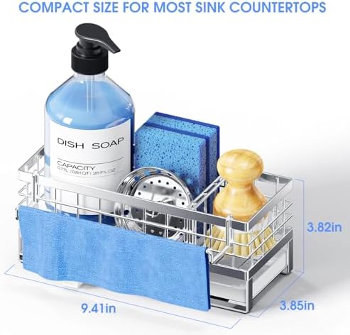 Metal Kitchen Sink Sponge Holder, Countertop Sink Caddy - Image 2