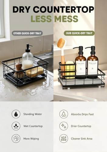 Kitchen Soap Dispenser Set, 2 Glass Dish Soap Dispensers - Image 2
