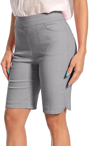 Women's Work Casual Super Stretch Tulip-Hem Pull-On Dress Shorts by Unknown