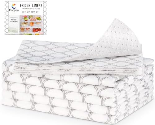 Cooyes Non Slip Refrigerator Liners, 2 in 1 Absorbent Fridge Liners and Fresh by Cooyes