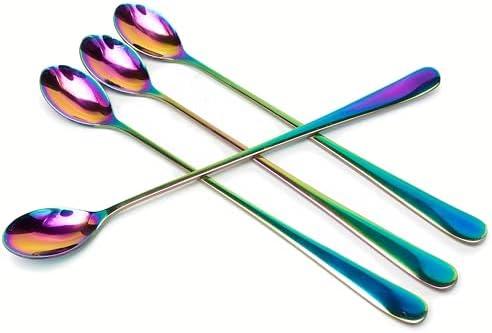 Long Handle Iced Tea Spoons, Tall Coffee & Latte Stirrers, Dessert Spoon Set by dhrbsx