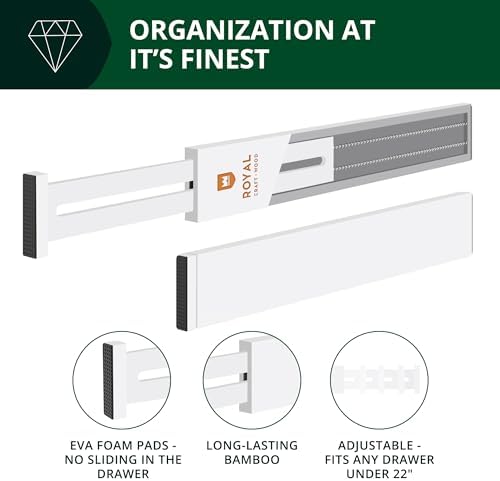 Bamboo Drawer Dividers Organizers, Adjustable Drawer Separator Splitters - Image 4
